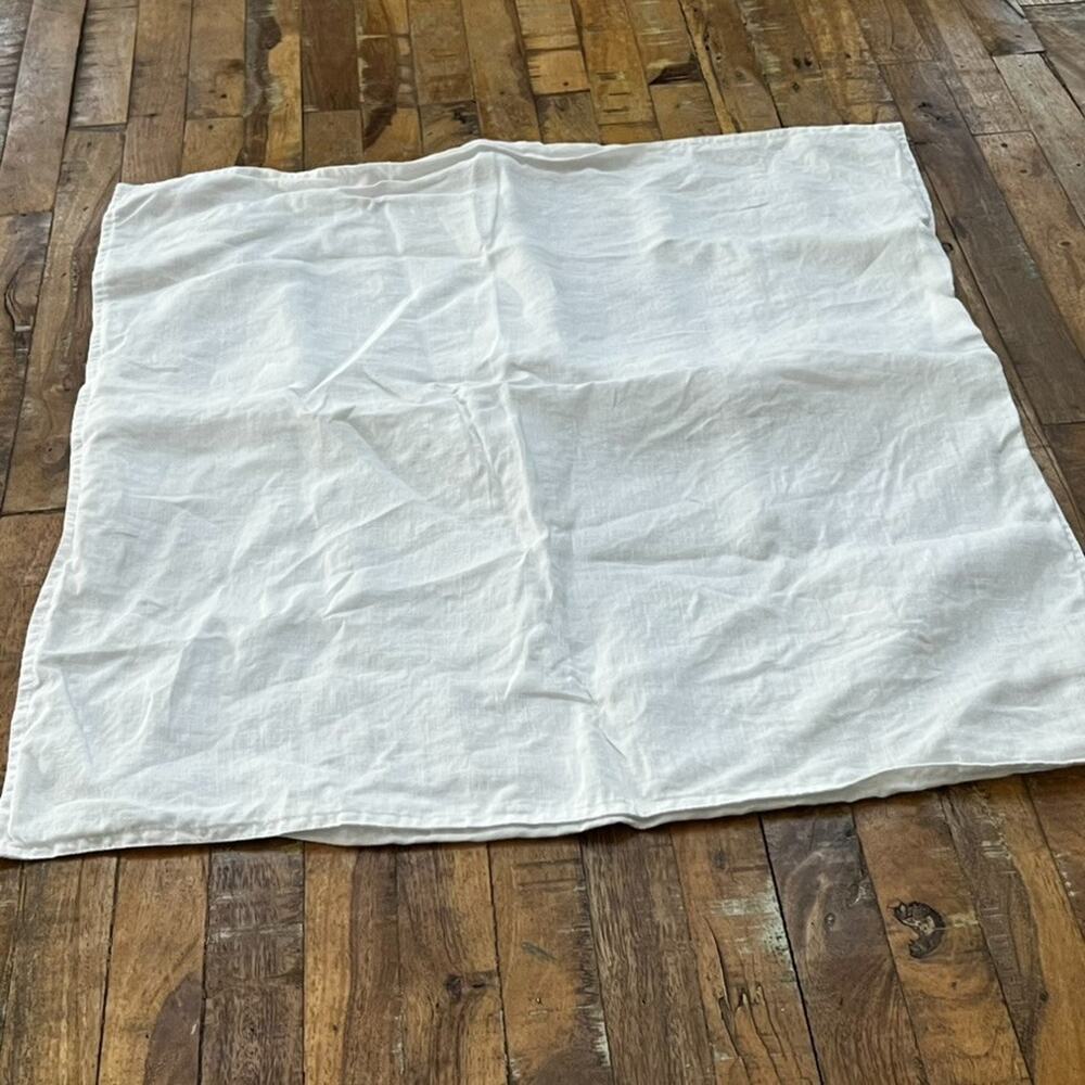 Simple Opulence Pillow Sham 100% Linen White 25 x 26"
